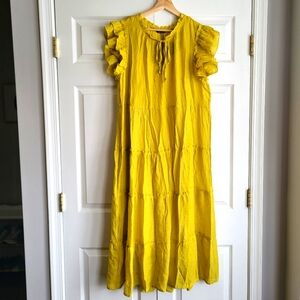 Mlle Gabrielle mustard summer dress, no sleeves, XL